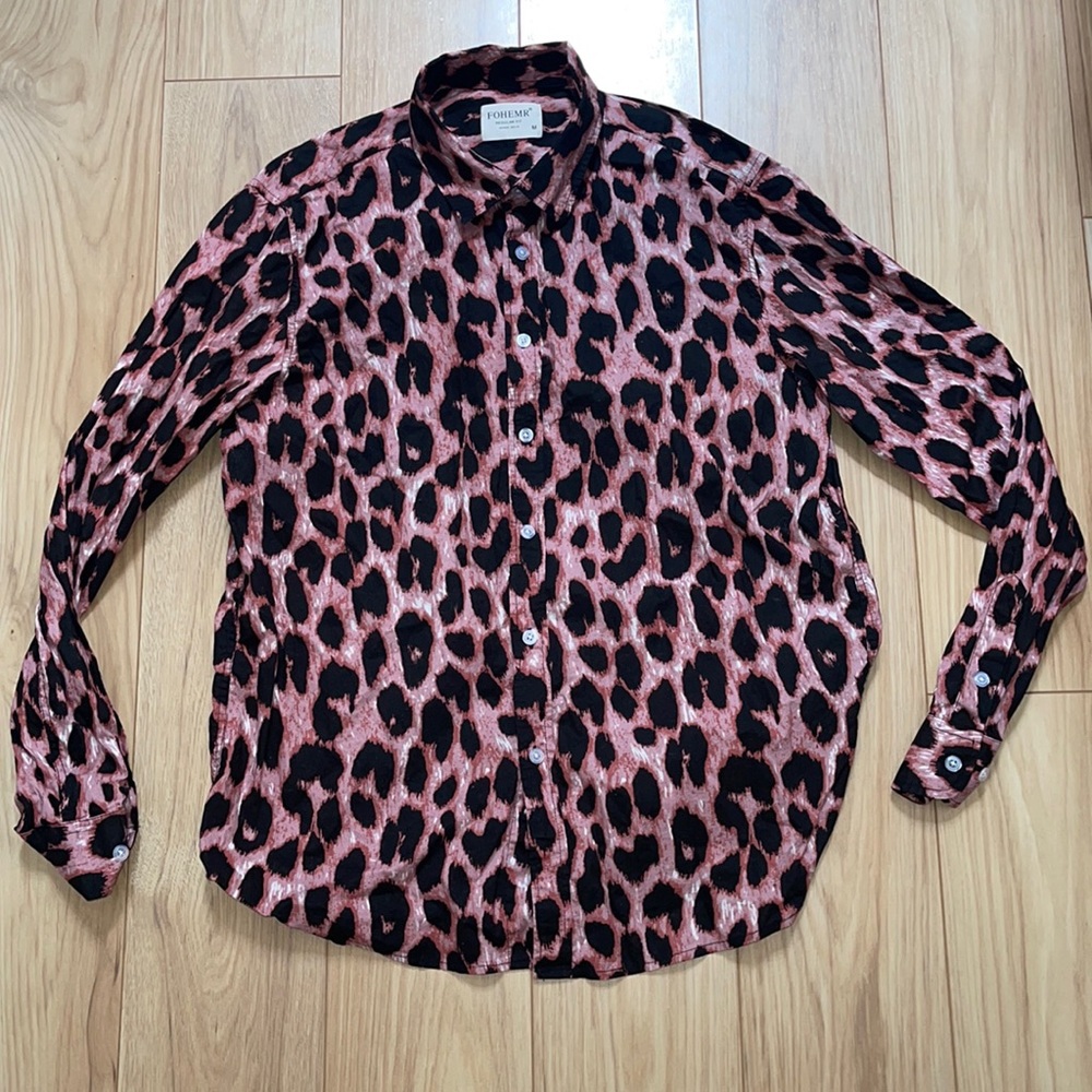 Fohemr Pink Cheetah Button Up TBD I